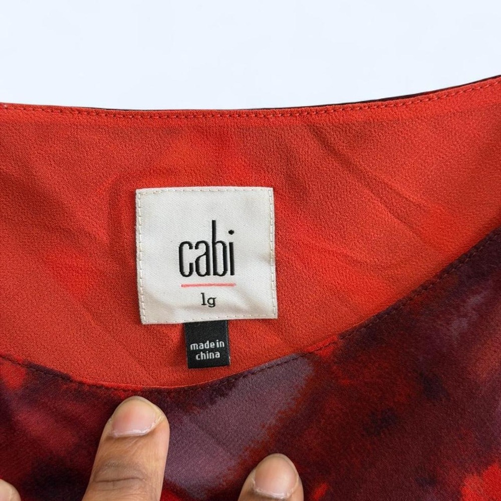Y2K Abstract Artsy Cabi Red Burgundy Geometric Slip Cami Size L - Picture 4 of 7